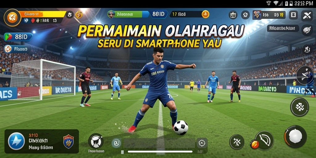 Tampilan gameplay menegangkan dalam 88ID yang menunjukkan aksi olahraga.