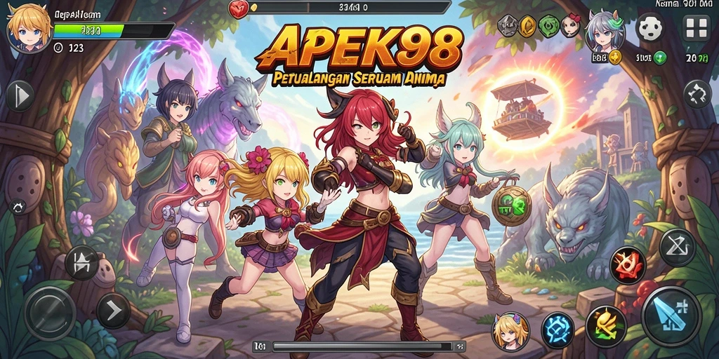 Screenshot APEK88 menampilkan pertarungan seru karakter anime.