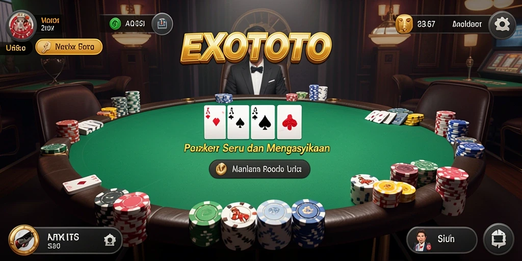 Gambar menunjukkan suasana permainan Poker yang mendebarkan.