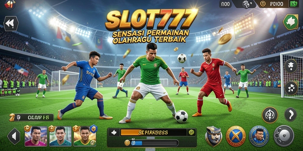 Tampilan gameplay SLOT777 yang menampilkan aksi olahraga mendebarkan.
